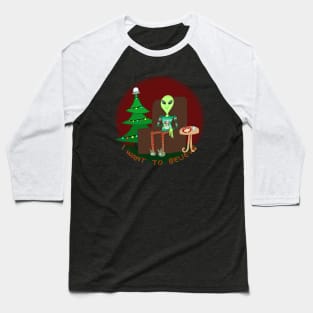 Christmas Alien Baseball T-Shirt